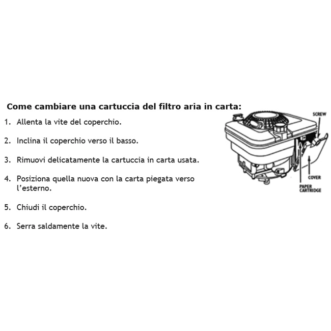 Vendita online Filtro aria in carta e gomma Briggs & Stratton